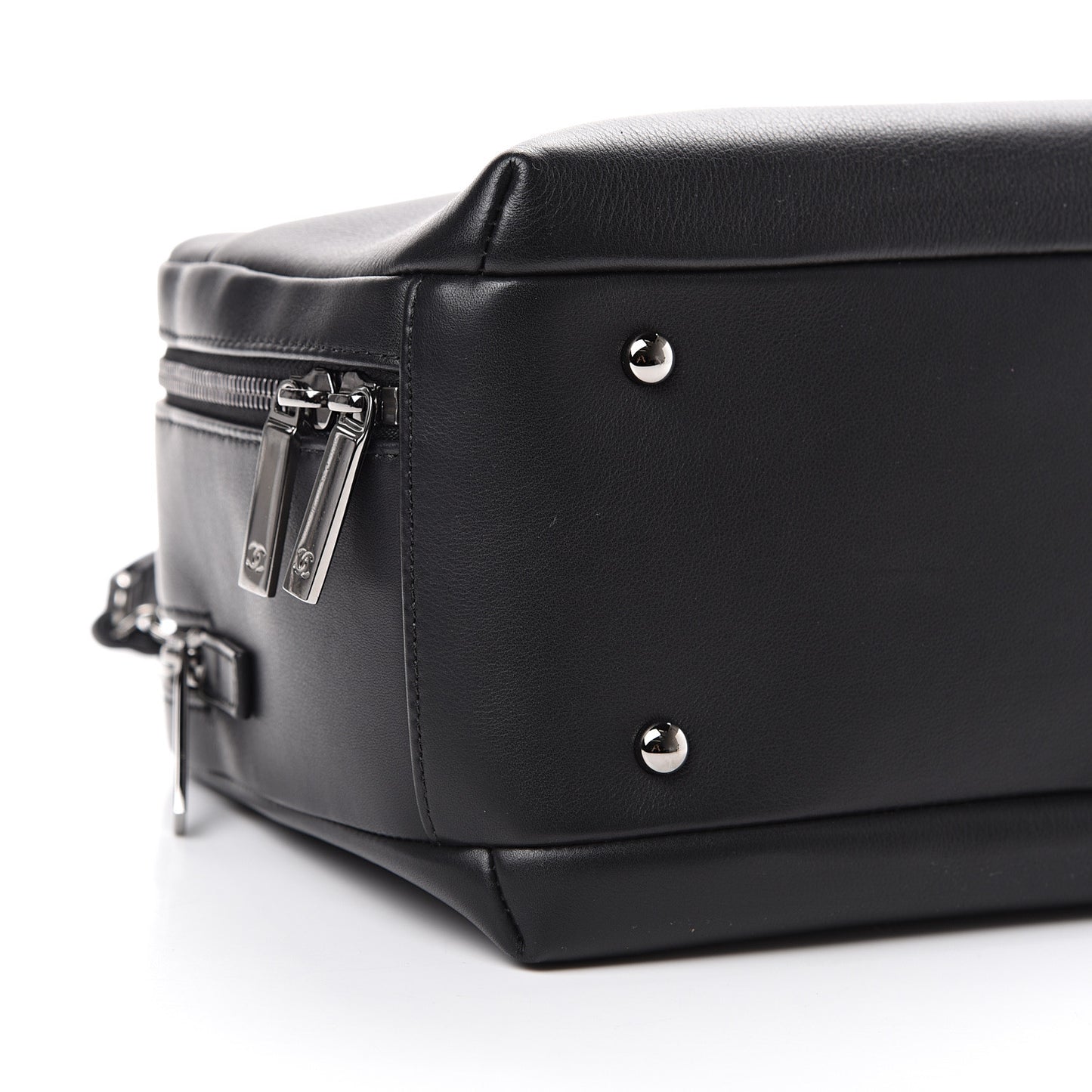 Calfskin Small Trendy CC Bowling Bag Black