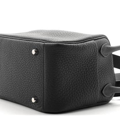 Hermes Taurillon Clemence Mini Lindy 20 Black 10 of 11