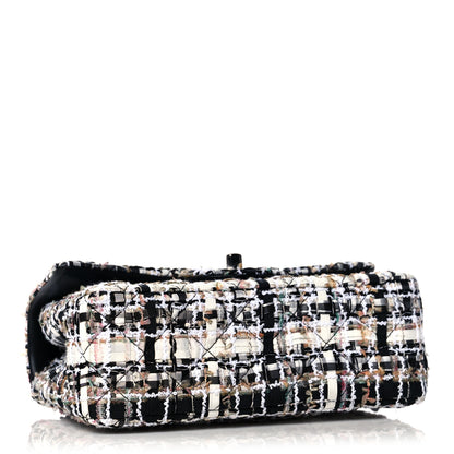 Chanel Tweed Quilted Mini Rectangular Flap White Black Multicolor 4 of 9