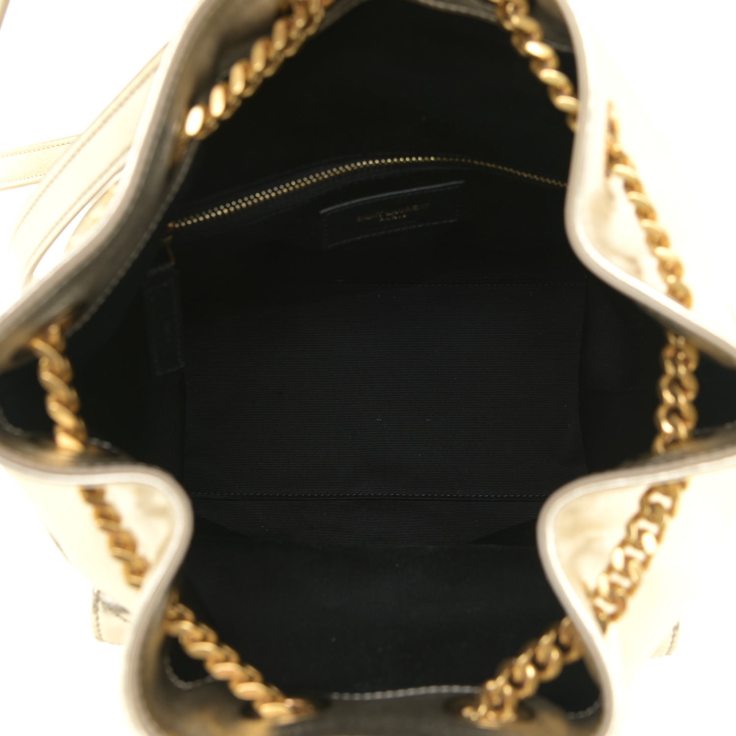 Saint Laurent Lambskin Matelasse Monogram Joe Backpack Pale Gold 4 of 9
