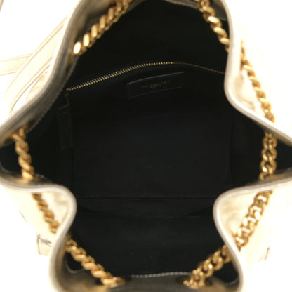 Saint Laurent Lambskin Matelasse Monogram Joe Backpack Pale Gold 4 of 9