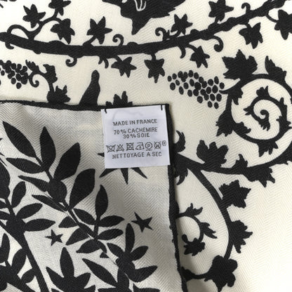 Hermes Cashmere Silk Sous Le Charme d'Orphee Shawl 140 White Black 3 of 7