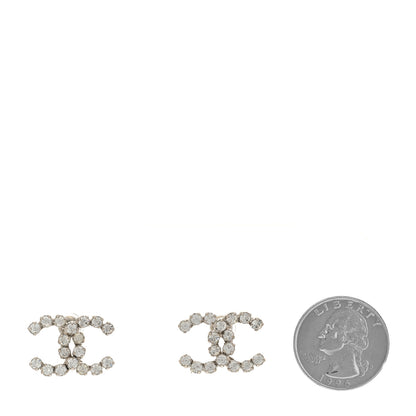 Chanel Crystal Large CC Earrings Silver 2 of 4