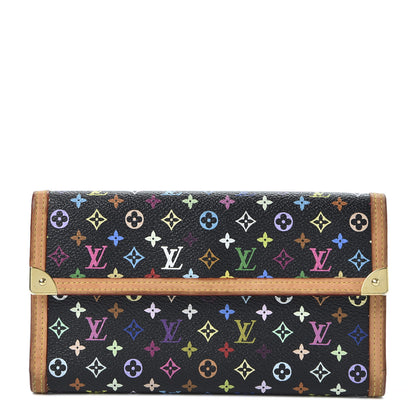 Louis Vuitton Monogram Multicolor Porte Tresor International Wallet Black 1 of 9