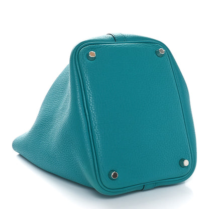 Hermes Taurillon Clemence Picotin Lock 18 PM Bleu Paon 4 of 10