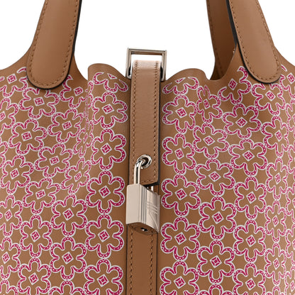 Hermes Swift Lucky Daisy Picotin Lock 18 PM Chai Rose White 11 of 13