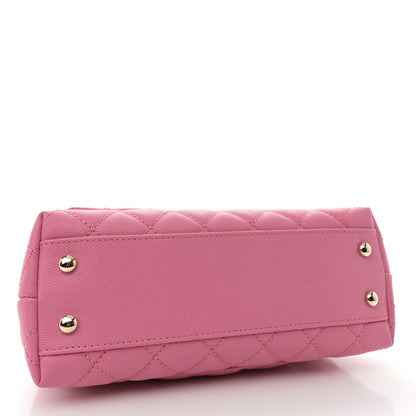 Chanel Caviar Lizard Embossed Quilted Mini Coco Handle Flap Pink 4 of 11