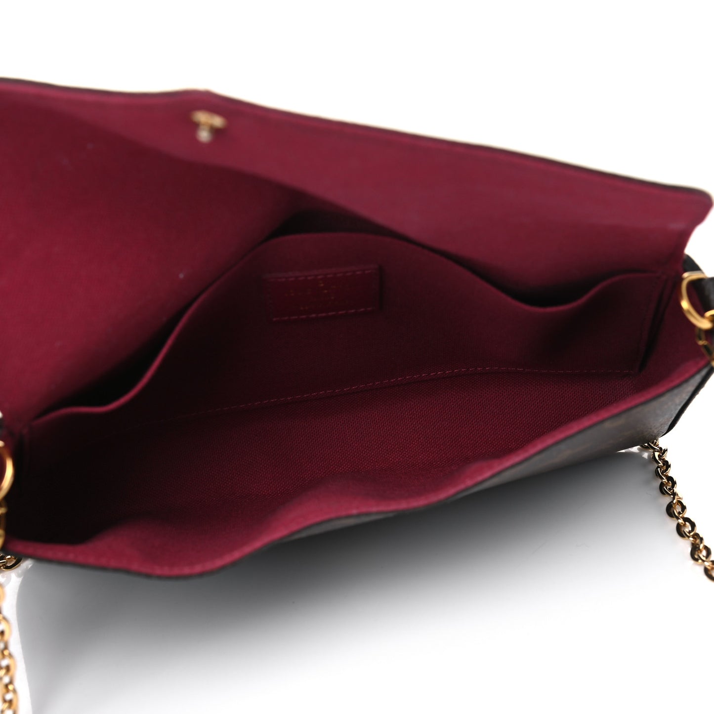 Monogram Pochette Felicie Chain Wallet Fuchsia