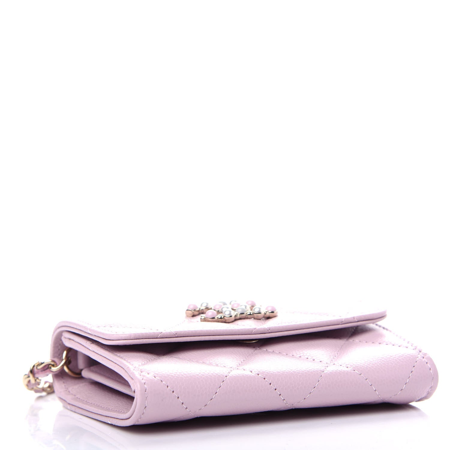Chanel Caviar Quilted Coco Candy Card Holder On Chain Light Pink 4 of 11