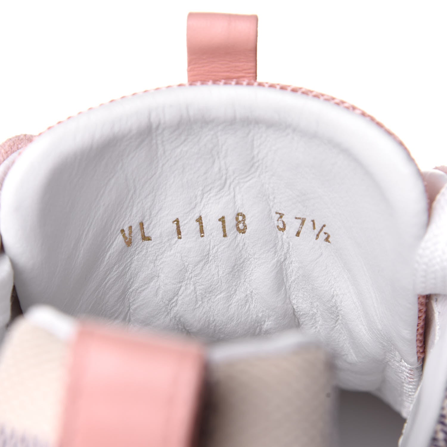 Louis Vuitton Suede Damier Azur Run Away Sneakers 37.5 Pink 10 of 11