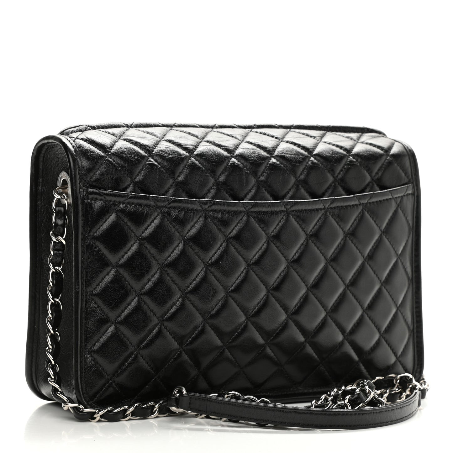 Aged Calfskin Quilted Large Working Vibe Camera Case Black