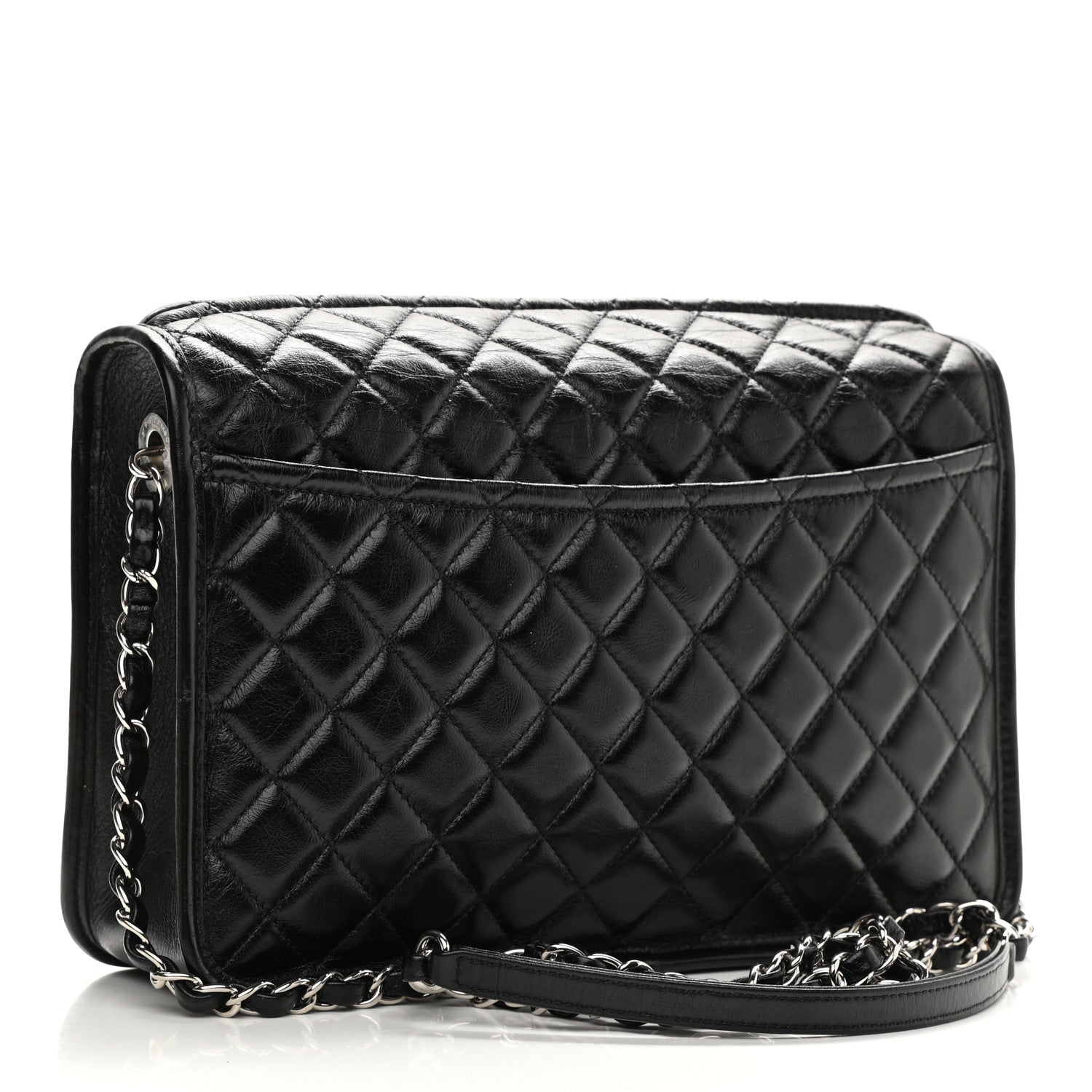 Chanel Aged Calfskin Quilted Large Working Vibe Camera Case Black 2 of 10