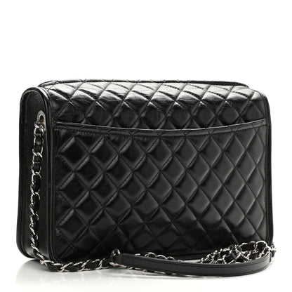 Chanel Aged Calfskin Quilted Large Working Vibe Camera Case Black 2 of 10
