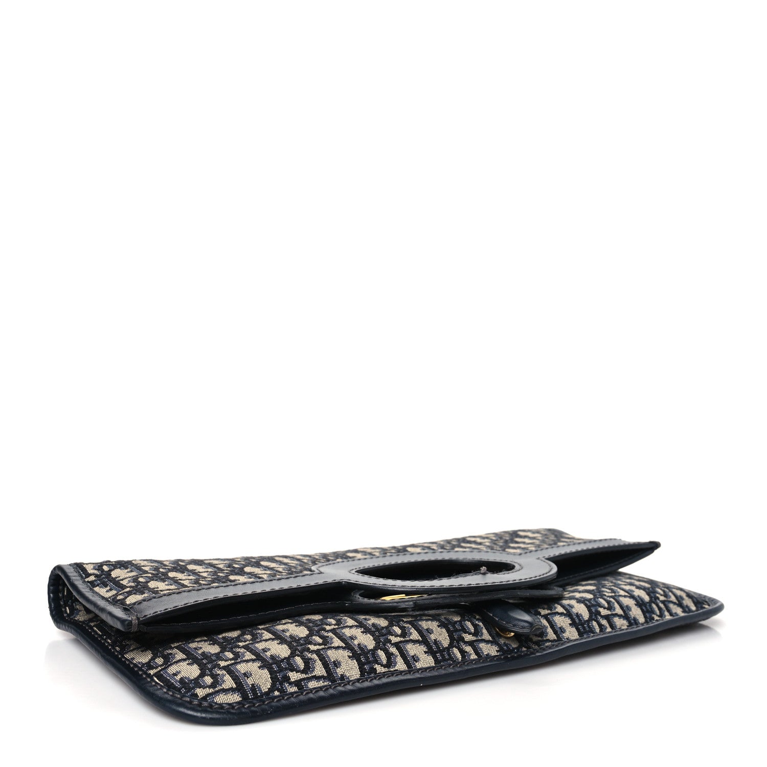 Christian Dior Oblique Fold Over Clutch Blue 4 of 11