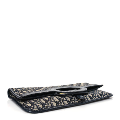 Christian Dior Oblique Fold Over Clutch Blue 4 of 11