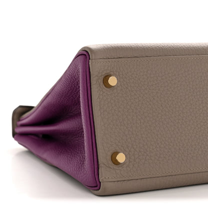 Hermes Togo Horseshoe Kelly Retourne 28 Gris Asphalte Anemone 9 of 15