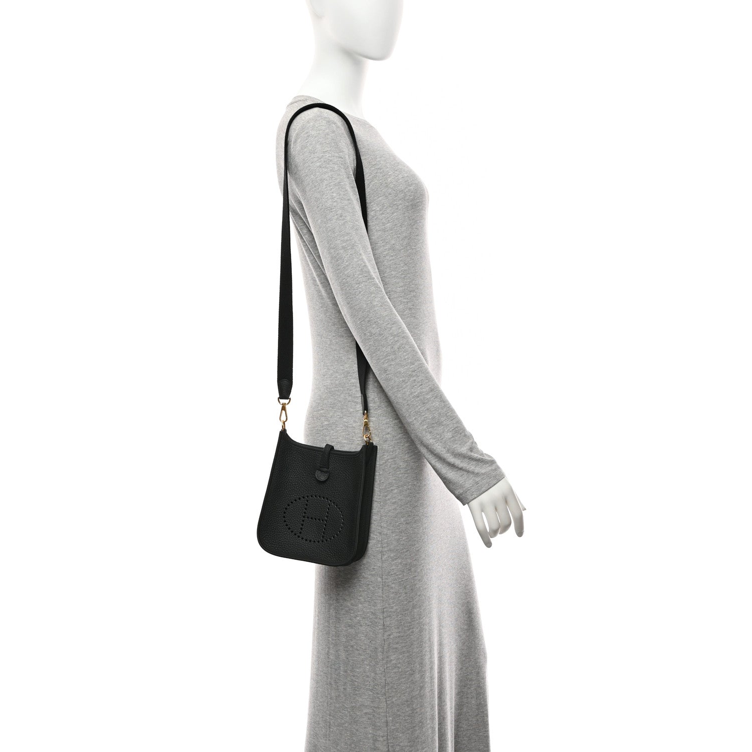 Hermes Taurillon Clemence Evelyne TPM Black 2 of 11