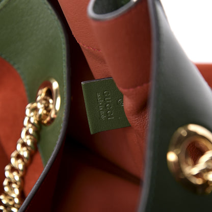 Gucci Suede Calfskin Large Rajah Chain Tote Brown Green 7 of 12