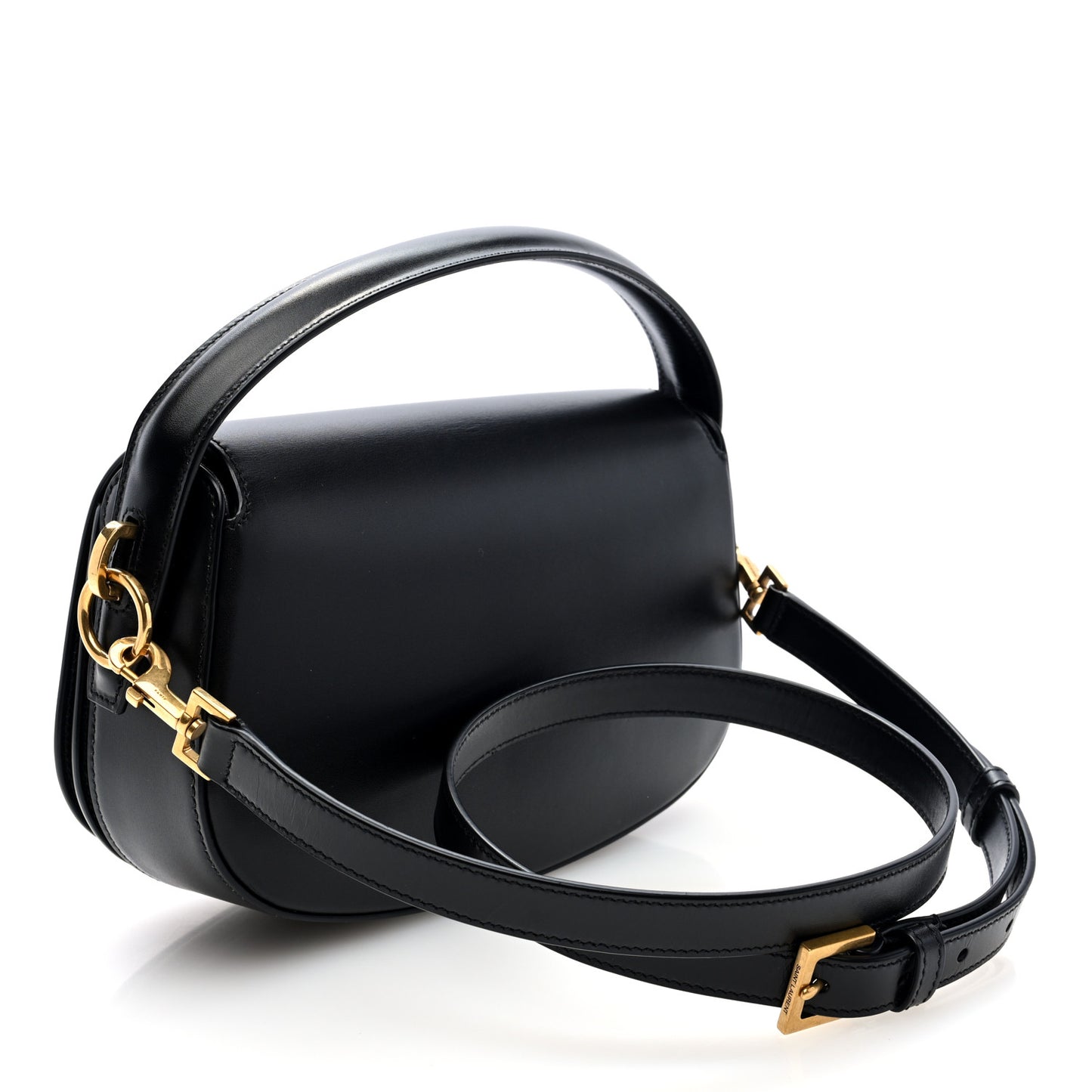 Box Calfskin Voltaire Top Handle Crossbody Bag Black