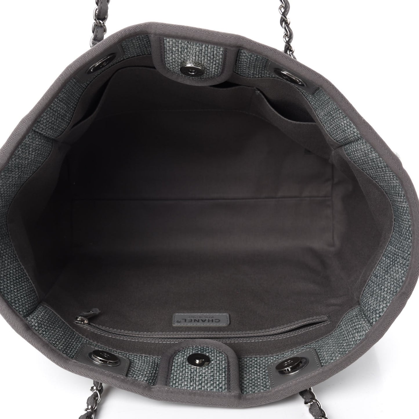 Woven Straw Raffia Small Deauville Tote Grey