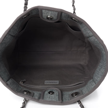 Chanel Woven Straw Raffia Small Deauville Tote Grey 5 of 10