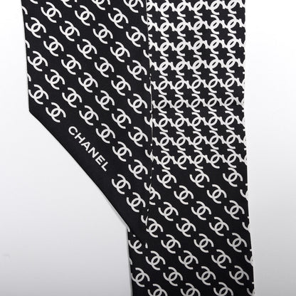 Chanel Silk CC Scarf Black 2 of 4