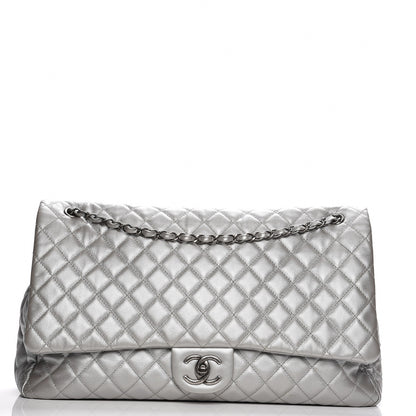 Chanel Metallic Caviar Quilted XXL Travel Flap Bag Silver 1 of 7