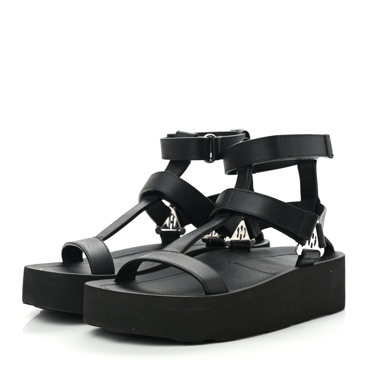 Calfskin Womens Enid Sandals 36 Black