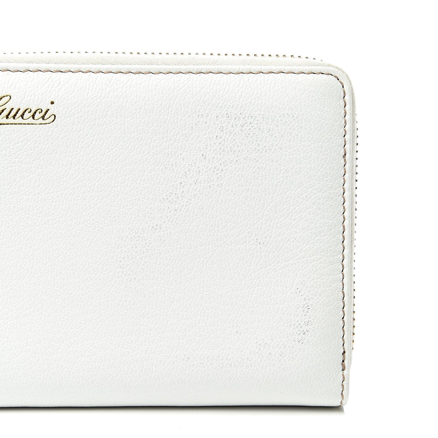 Calfskin Capri Zip Around Wallet White