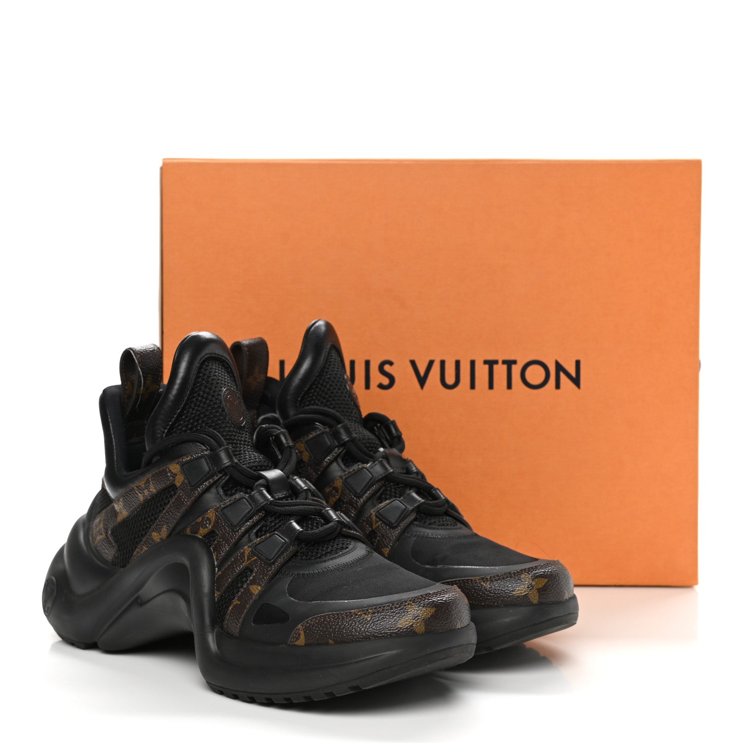 Louis Vuitton Calfskin Patent Monogram LV Archlight Sneakers 38.5 Black 12 of 12