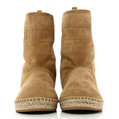 Christian Dior Calfskin Suede Shearling Granville Espadrille Boots 36.5 Natural 2 of 8