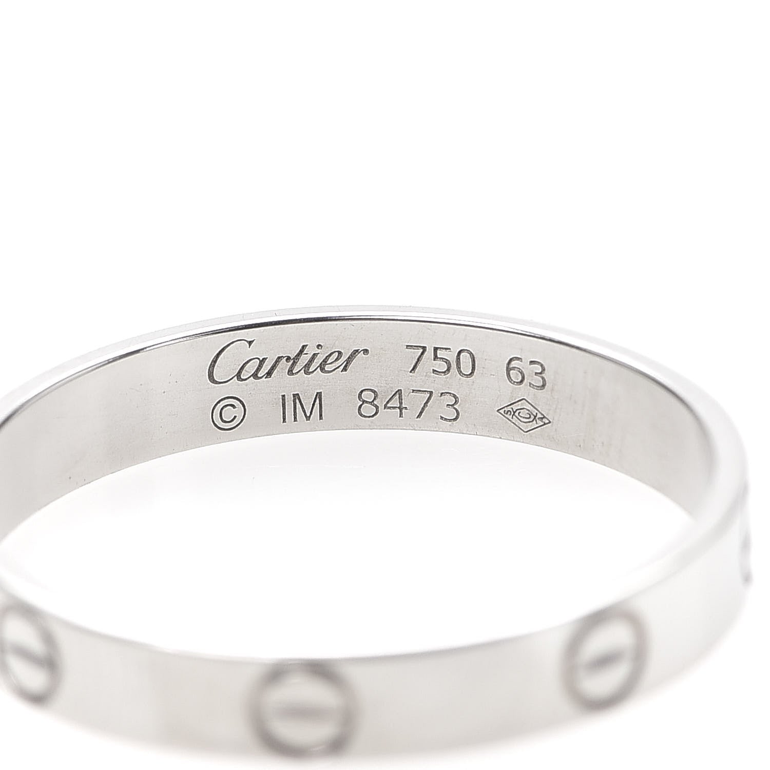 Cartier 18K White Gold 3.5mm LOVE Wedding Band Ring 63 10.25 4 of 4