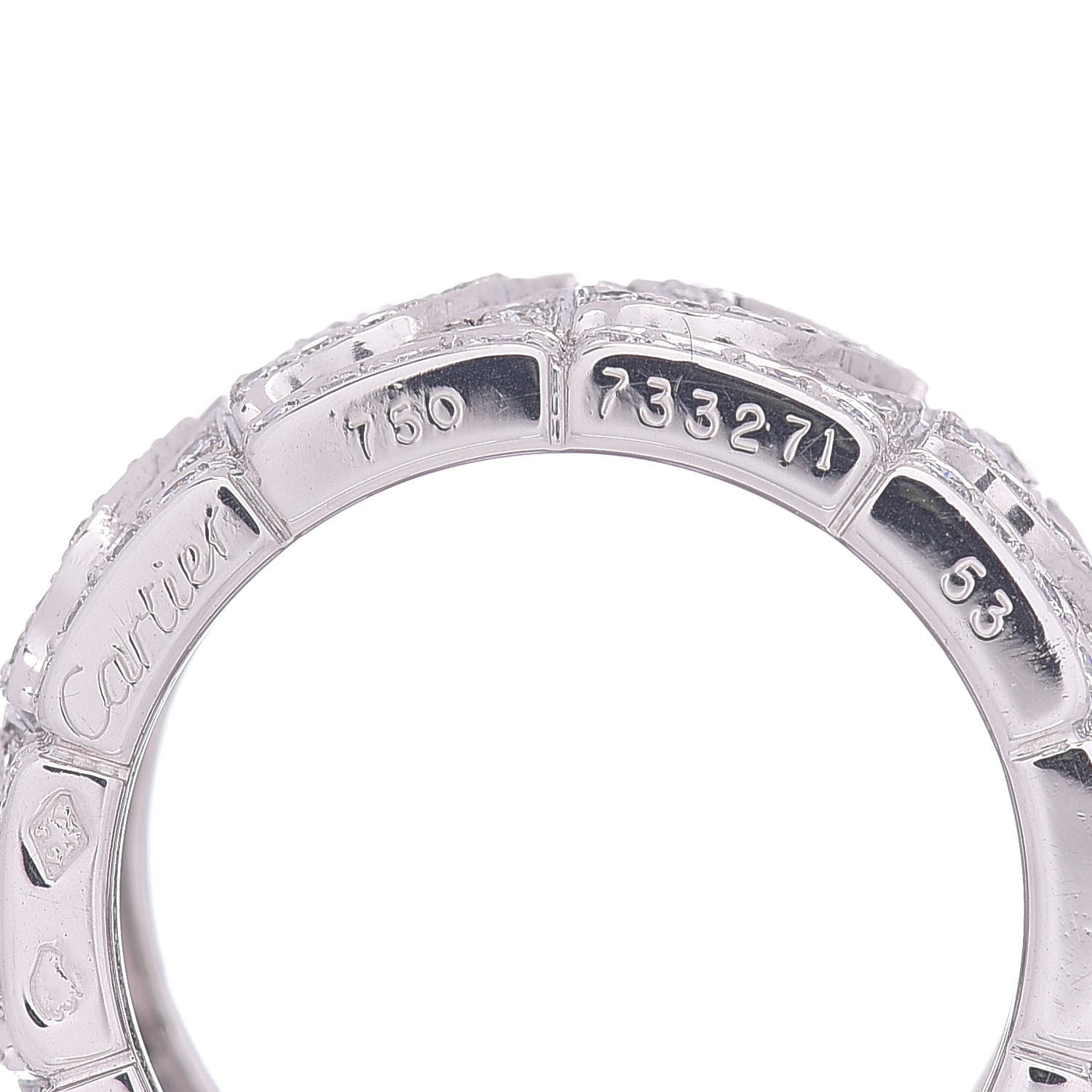 Cartier 18K White Gold Diamond Entrelaces Ring 53 6.25 4 of 5