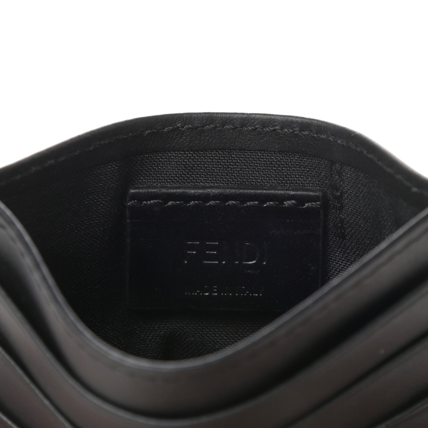 Fendi Vitello Century Metal Monster Eyes Card Holder Black 5 of 7
