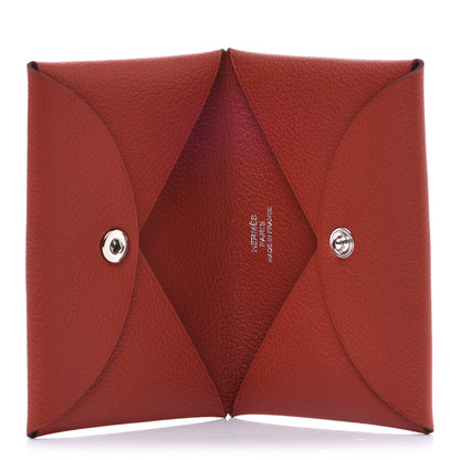 Hermes Evercolor Calvi Card Case Brique 5 of 8