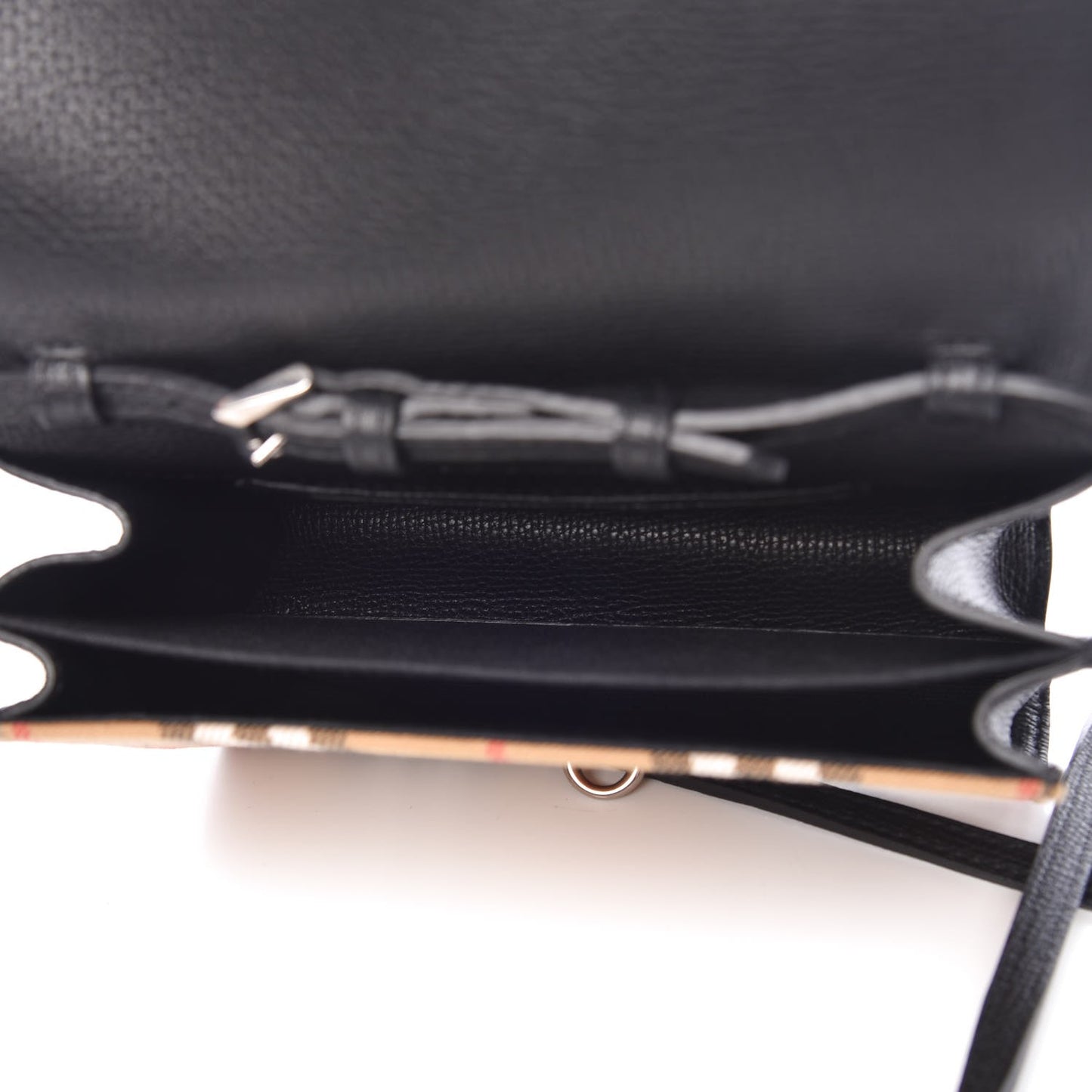 Grainy Calfskin Vintage Check Mini Macken Crossbody Bag Black