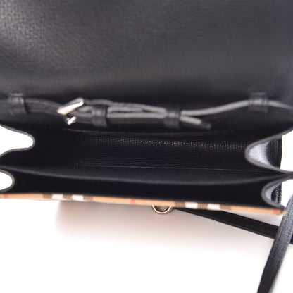 Burberry Grainy Calfskin Vintage Check Mini Macken Crossbody Bag Black 5 of 8