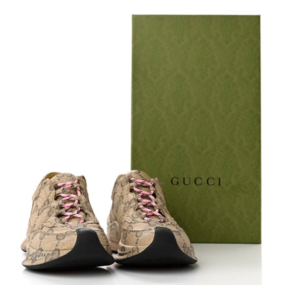 Gucci Ultralight Plume Calfskin Monogram Printed Womens Gucci Run Sneakers 37.5 Beige Ebony 8 of 8