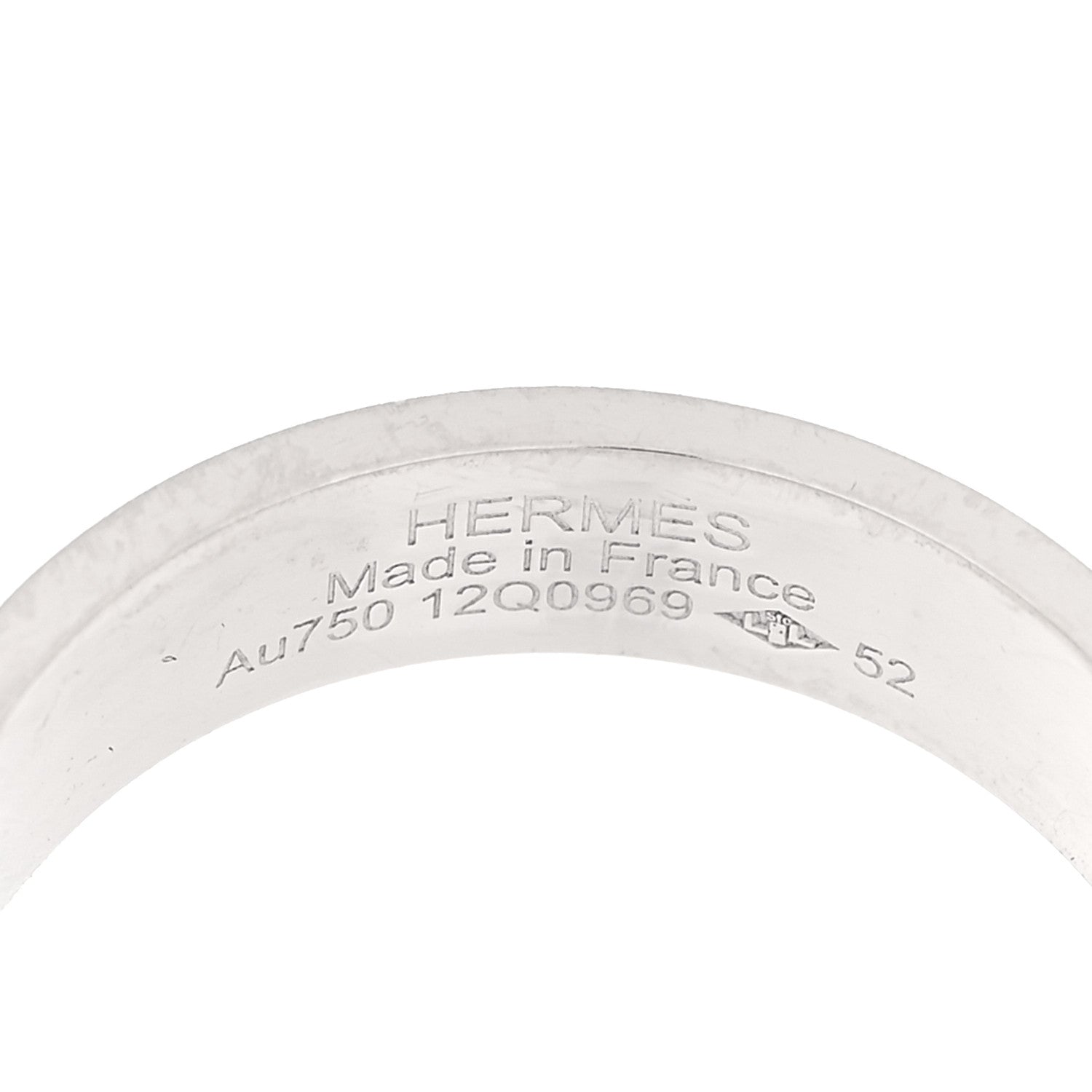 Hermes 18K White Gold Diamond PM Kelly Ring 52 6 4 of 4