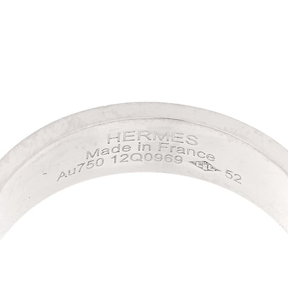 Hermes 18K White Gold Diamond PM Kelly Ring 52 6 4 of 4