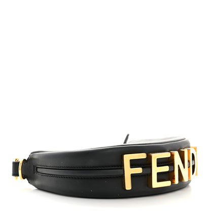 Fendi Vitello Grace Matte Nano Fendigraphy Hobo Charm Black 4 of 7