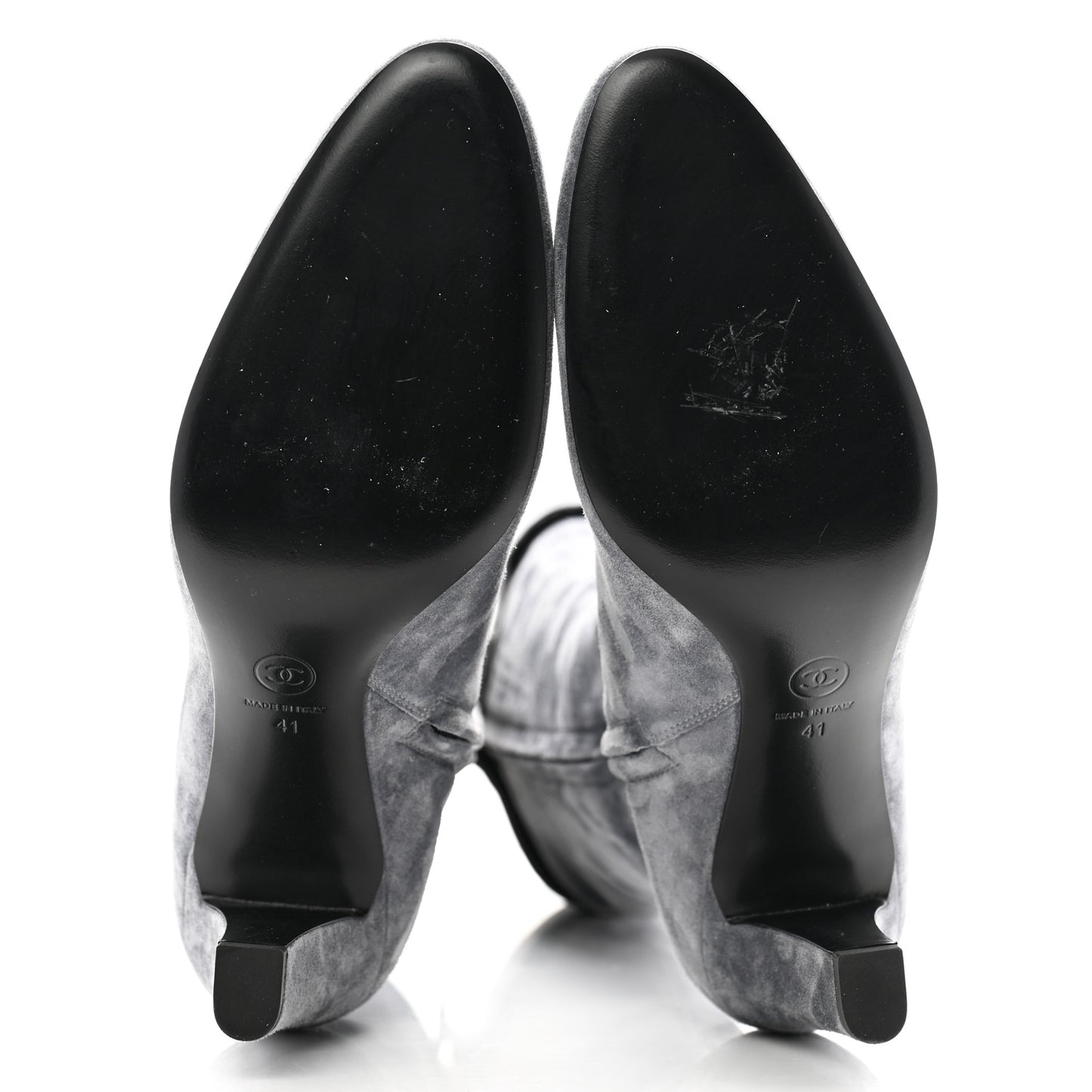 Suede High Boots 41 Grey