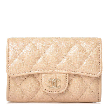 Chanel Iridescent Caviar Quilted Flap Card Holder Beige 1 of 9