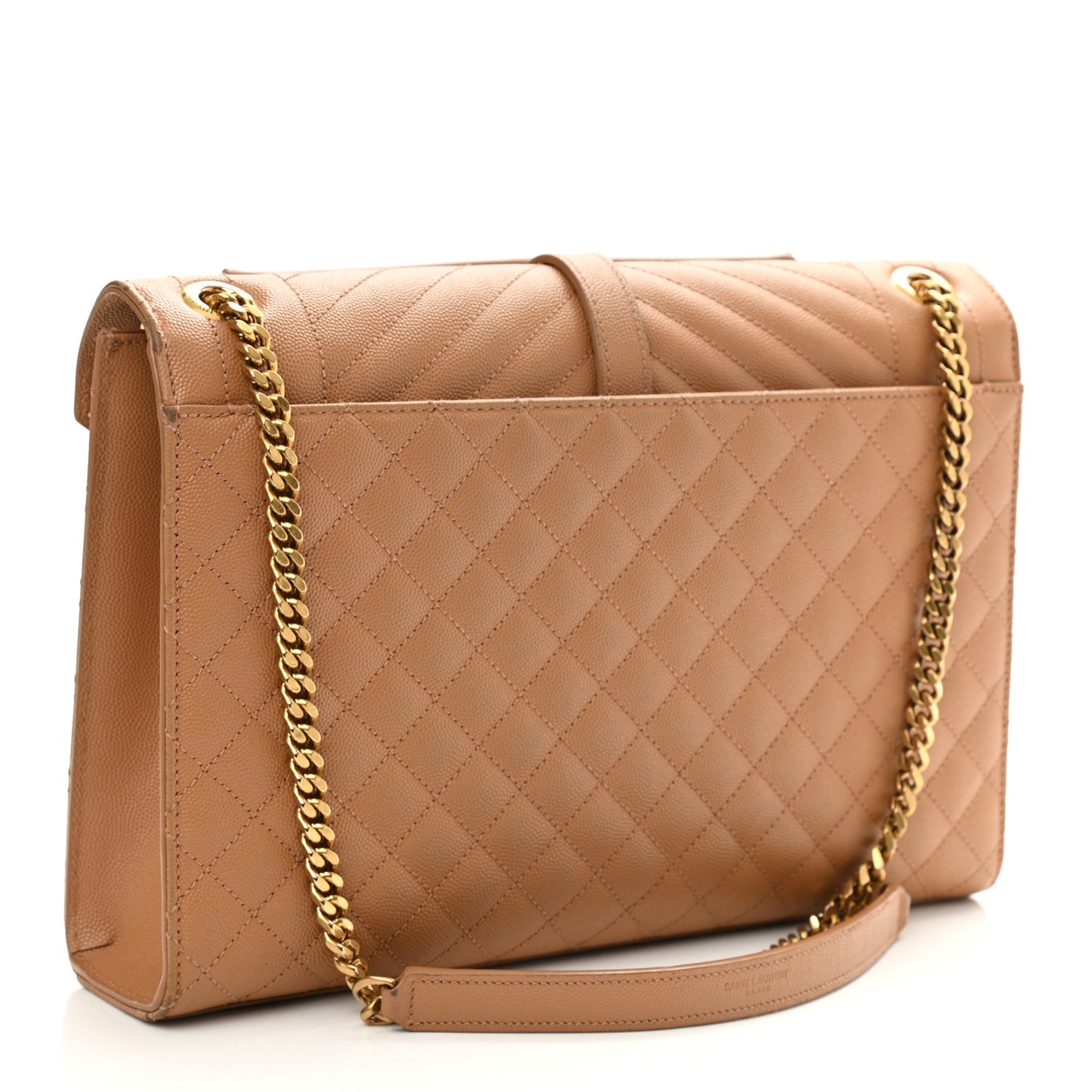 Grain De Poudre Textured Mixed Matelasse Triquilt Large Monogram Satchel Dune