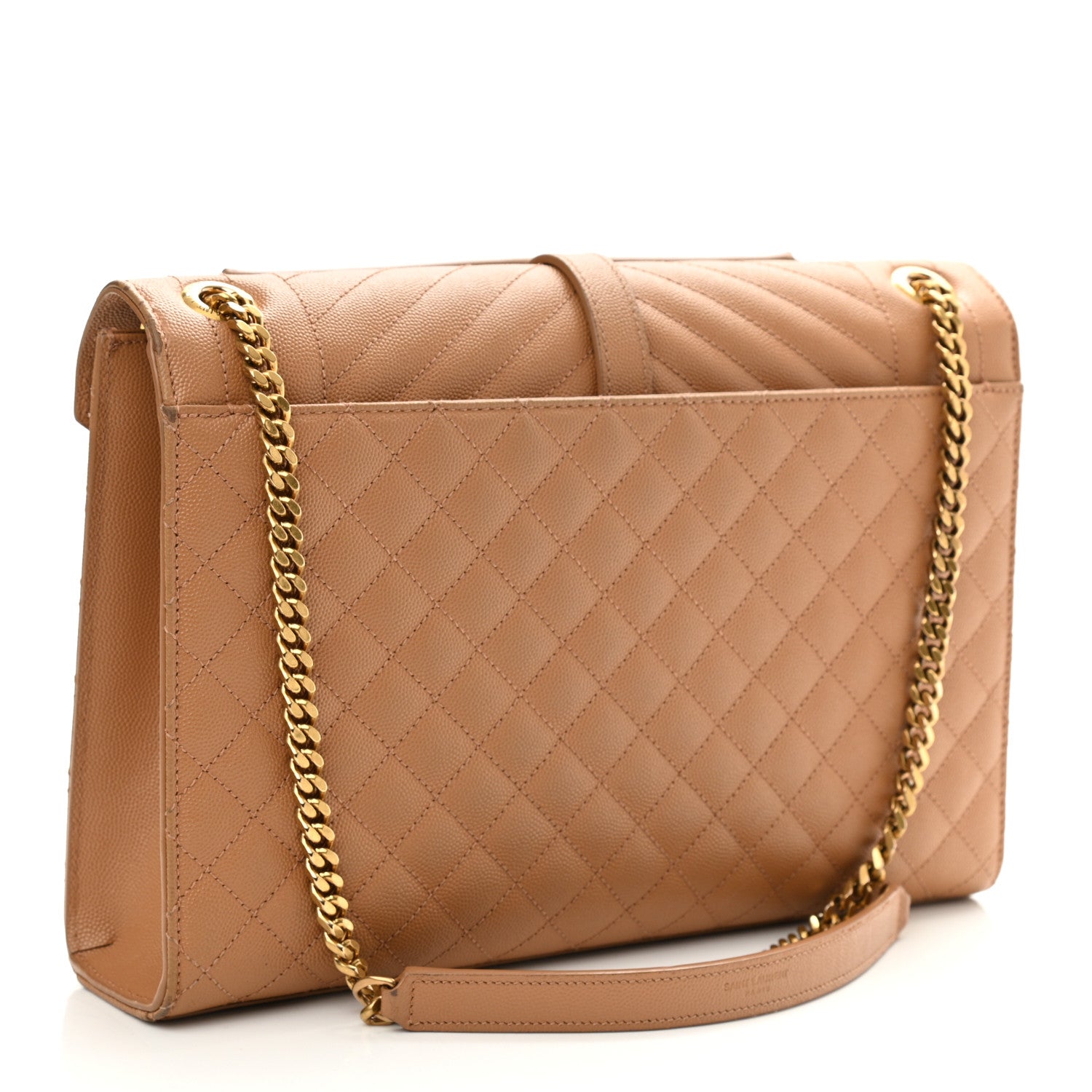 Saint Laurent Grain De Poudre Textured Mixed Matelasse Triquilt Large Monogram Satchel Dune 3 of 13