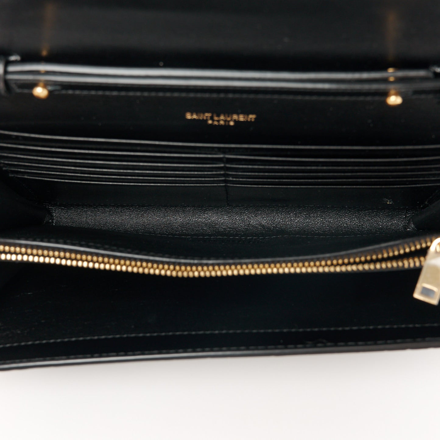 Calfskin Crocodile Embossed Cassandre Wallet On Chain WOC Black