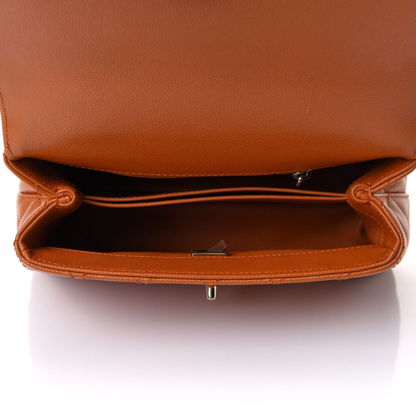 Caviar Quilted Mini Coco Handle Flap Light Brown