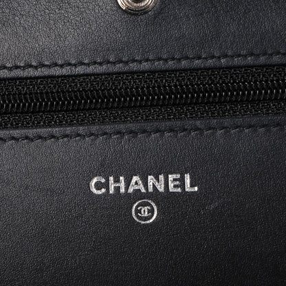 Chanel Velvet Quilted Wallet On Chain WOC Black 5 of 12