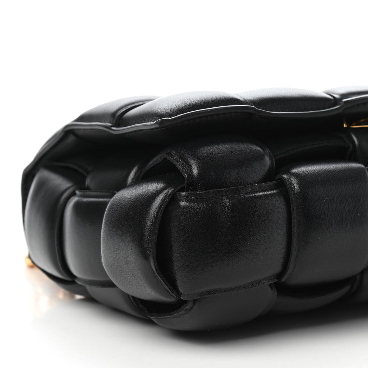 Lambskin Maxi Intreccio Padded Chain Cassette Crossbody Bag Black