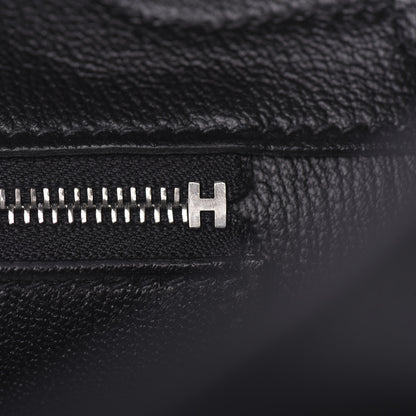 Hermes Taurillon Novillo Shiny Niloticus Crocodile Birkin Touch 30 Black Bleu Marine 22 of 38